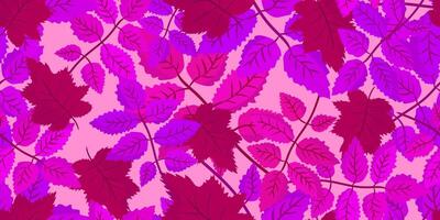 glamur seamless pattern with pink and purple leaves light pink background, vibrant spring foliage design, repeating colorful leaf illustration paper textile vector