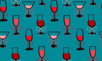 abstract modern seamless pattern with glasses bows emerald background for web design postcards textile wallpaper vector