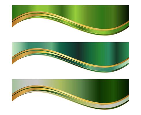 Green and Gold Letterhead Header Divider Template Set