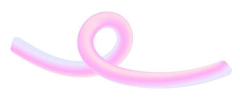Pastel Pink Abstract 3D object. Wave Isolated on White Background Illustration vector