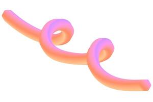 Orange Abstract 3D object. Wave Isolated on White Background Illustration vector
