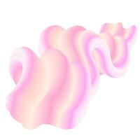 Strawberry and Vanilla Ice Cream Bubble Gum or Cream Abstract Wave 3D Isolated Splash Illustration vector