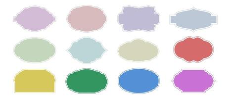 Elegant Pastel Vintage Label or Emblem Set. Isolated Retro Border or Frame Elements vector