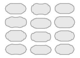 Gray Vintage Label or Emblem Set for Jars or Bottles. Isolated Retro Border or Frame Elements vector