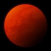 Realistic Red 3D Planet Mars on Black Background from Solar System vector
