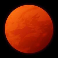 Red Planet Mars on Black Background vector