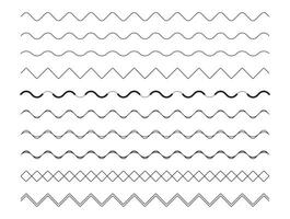 Zigzag Wave Line Border Frame Element Set vector