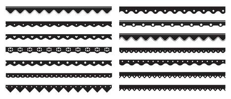 Simple Black Scalloped Paper Frame Or Border Divider Collection Isolated vector