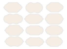 Elegant Vintage Label or Emblem Set for Jars or Bottles. Isolated Retro Border or Frame Elements vector