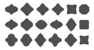 Elegant Arabic Style Label or Emblem Set. Border or Frame Graphic Elements vector