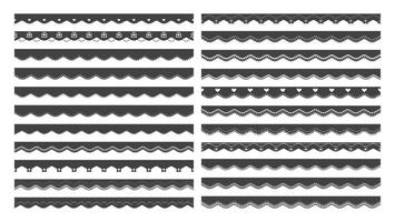 Scalloped Paper Frame Or Border Divider Collection Isolated vector