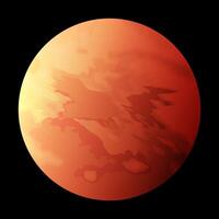 Realistic Red Planet Mars on Black Background vector