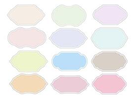 Elegant Colorful Style Label or Emblem Set. Border or Frame Graphic Elements vector