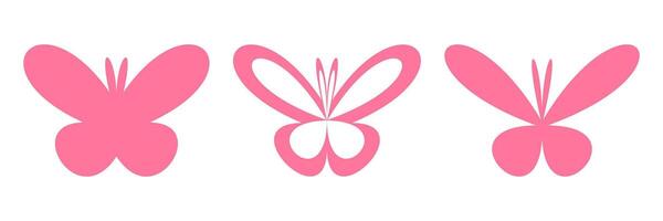 Flat Butterfly Shape Illustration Element Set vector
