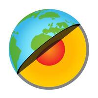 Layers of the Earth Illustration with Core, Mantle and Crust Layer vector