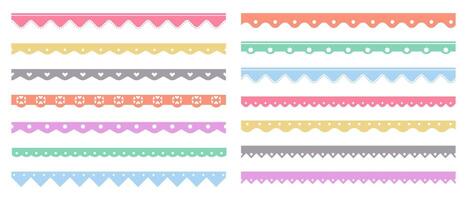 Happy Colorful Scalloped Paper Frame Or Border Divider Collection Isolated vector