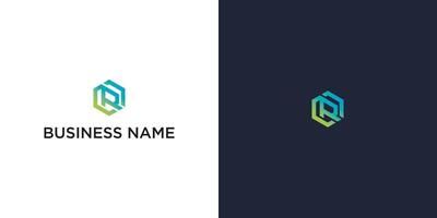 Abstract Hexagon Logo Design Featuring Overlapping Letter R Modern, Clean Professional Design for Business Branding vector
