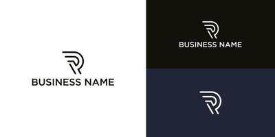 Minimalist Logo Featuring Letter R with Overlapping Lines vector