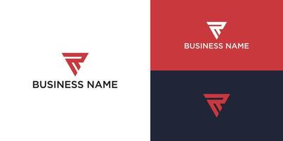 Modern logo design triangle initials R vector