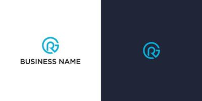 Abstract logo design initials RG in circle vector