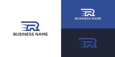 Dynamic Letter R Logo with Swift Stylized vector