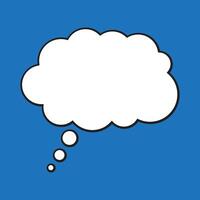 Thought cloud. Think bubble in white color. vector