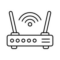 Router icon. Router related signal line icon vector