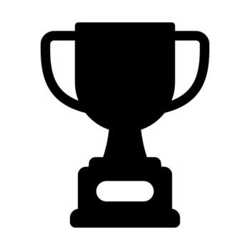 Trophy cup solid icon vector