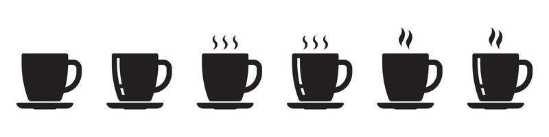 Coffee or tea cup icon. Hot drink icons. vector