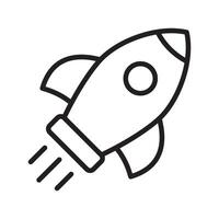 Rocket line icon. Flying rocket linear icon. vector