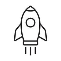 Rocket line icon. Flying up rocket line icon. vector