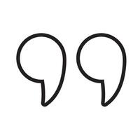 Quotation marks. Quote icon. Simple outline icon. vector