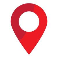 Red maps pin symbol. vector