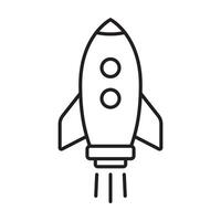 Rocket line icon. Line flying rocket icon. vector