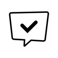 Chat bubble with checkmark icon. Speech bubble with check mark signs. vector