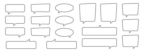 Collection of line speech bubble, ounline speech balloon, line chat bubble. vector