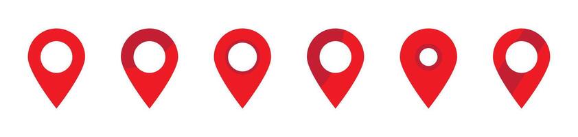 Maps pin. Red location map icons collection. vector