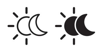 Sun and moon icon symbol. vector