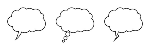 Thought cloud. Think bubble in line style. vector