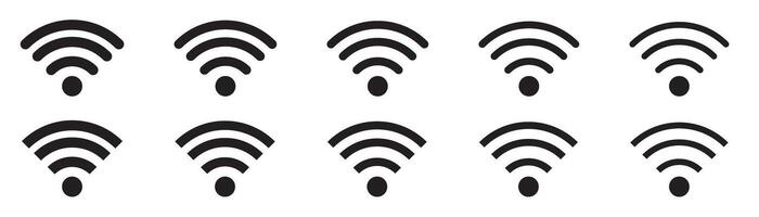 Wireless and wifi icon or wi-fi icon sign for remote internet access, Podcast symbol. vector