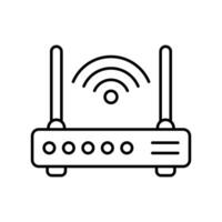 Router icon. Router related signal line icon, wifi router. vector