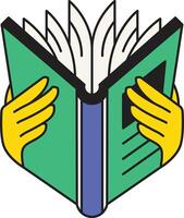 Flat Reading Icon, Book and Study Concept vector