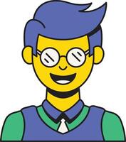 Flat Student Icon, Education and Learning Concept vector