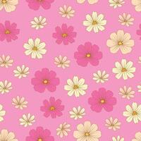 pattern with minimal line art flowers. Perfect for textiles, branding, packaging, and modern design projects vector