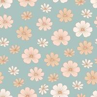 Elegant seamless pattern with minimal line art flowers. Perfect for textiles, branding, packaging, and modern design projects vector