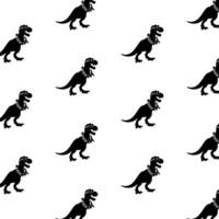 Fun dinosaur pattern in black and white design vector