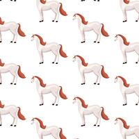 Pattern of horses in a playful design for kids vector