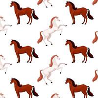 Colorful pattern of horses in a playful design vector