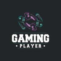 game console logo concept design game tool pro player silhouette symbol modern game stick gamepad illustration brand team template vector