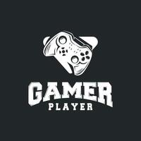 game console logo concept design game tool pro player silhouette symbol modern game stick gamepad brand product or team vector